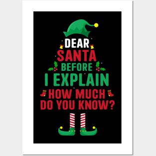 Dear Santa I Can Explain Funny Christmas Pajama Adults Kids Posters and Art